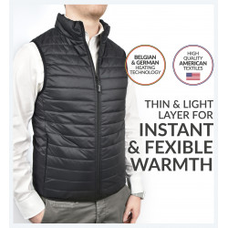 Gilet chauffant Noir - Coupe Regular pour hommes avec Batterie