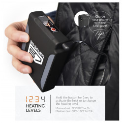 Gilet chauffant Noir - Coupe Regular pour hommes avec Batterie