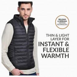 Gilet chauffant Noir - Coupe Regular pour hommes avec Batterie Superpower -  PromoSenior