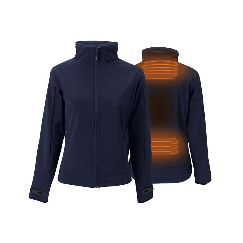 veste softshell chauffante femme bleu