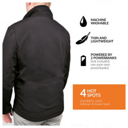 Veste chauffante Softshell pour homme avec batterie Rapidpower